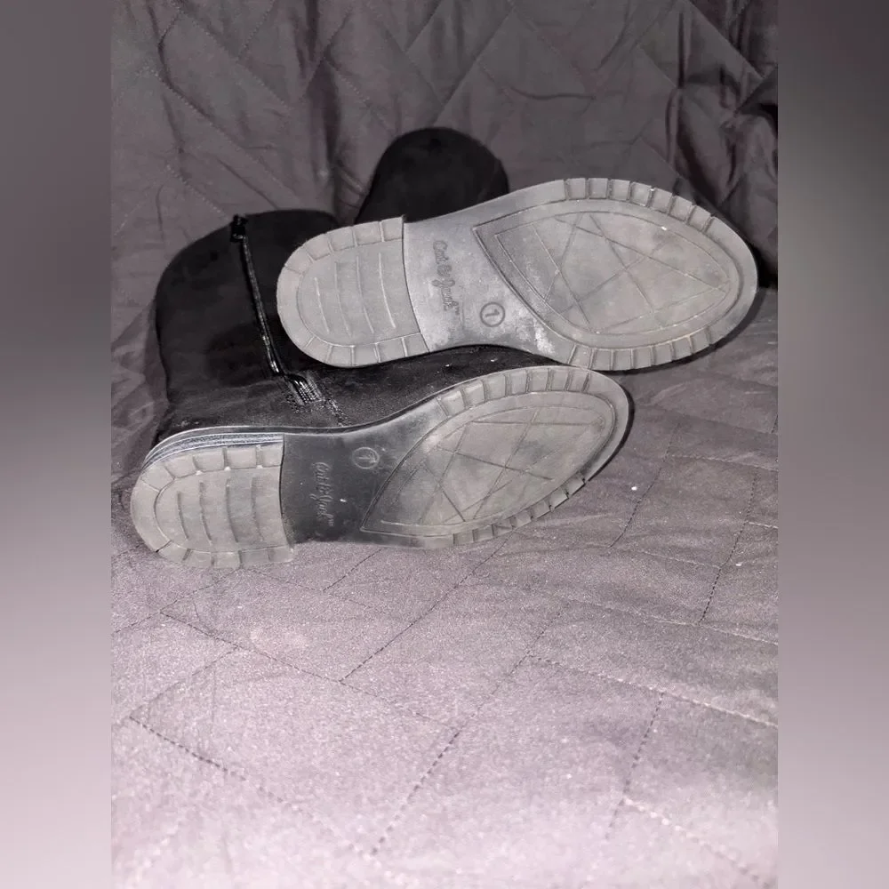 Black Suede Girls Boots